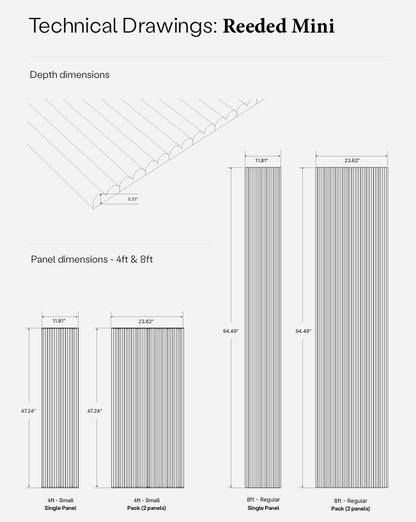 Flexible reeded panels mini