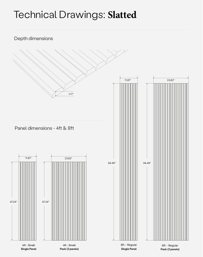 Flexible slatted panels